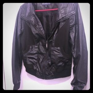 Black faux leather jacket